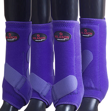 4 Pack Lrg Hilason Horse Medicine Sports Boots Front Rear Hind Leg
